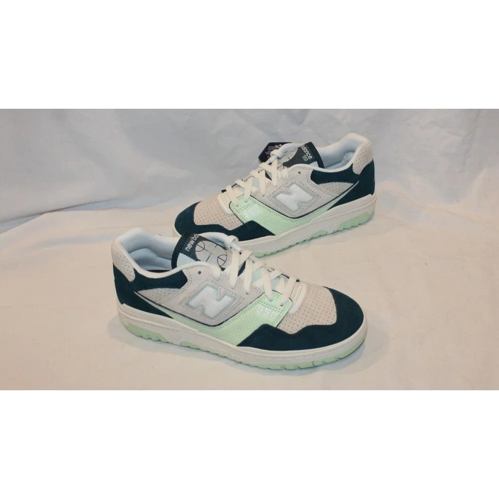 New Balance 550 Men's Green Grey Suede Leather Athletic Sneakers NEW SZ 10